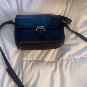 Black leather crossbody bag